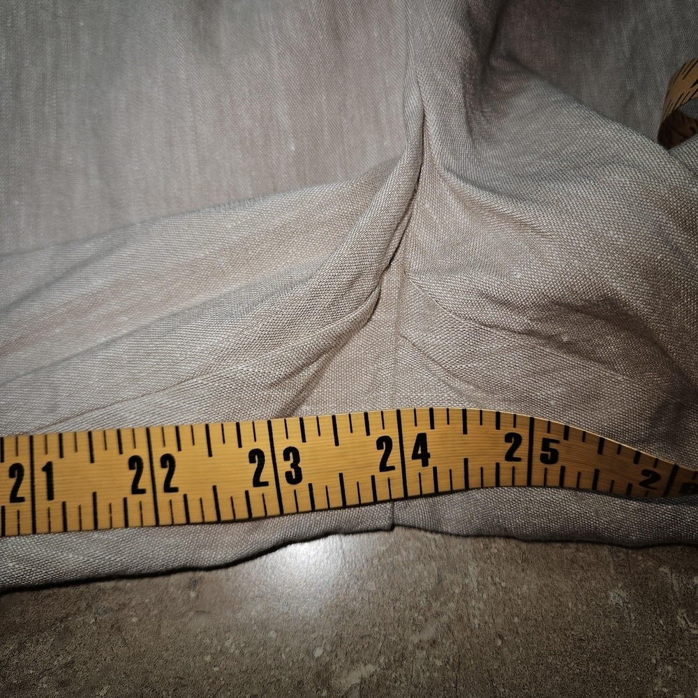 J Jill Linen Stretch Pants Women L Petite Beige Crop Straight Preppy Coastal - Picture 11 of 14